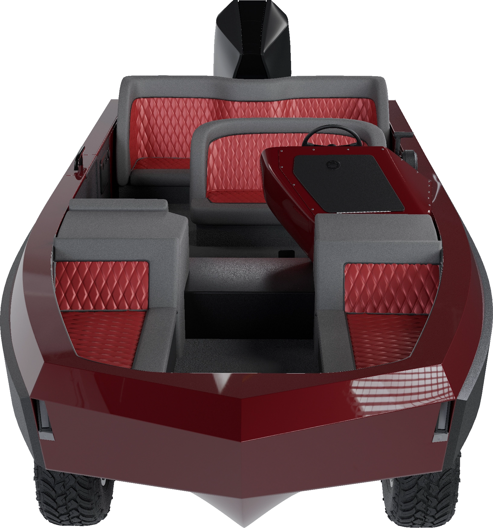 Shiny red & black Watercar EV boat