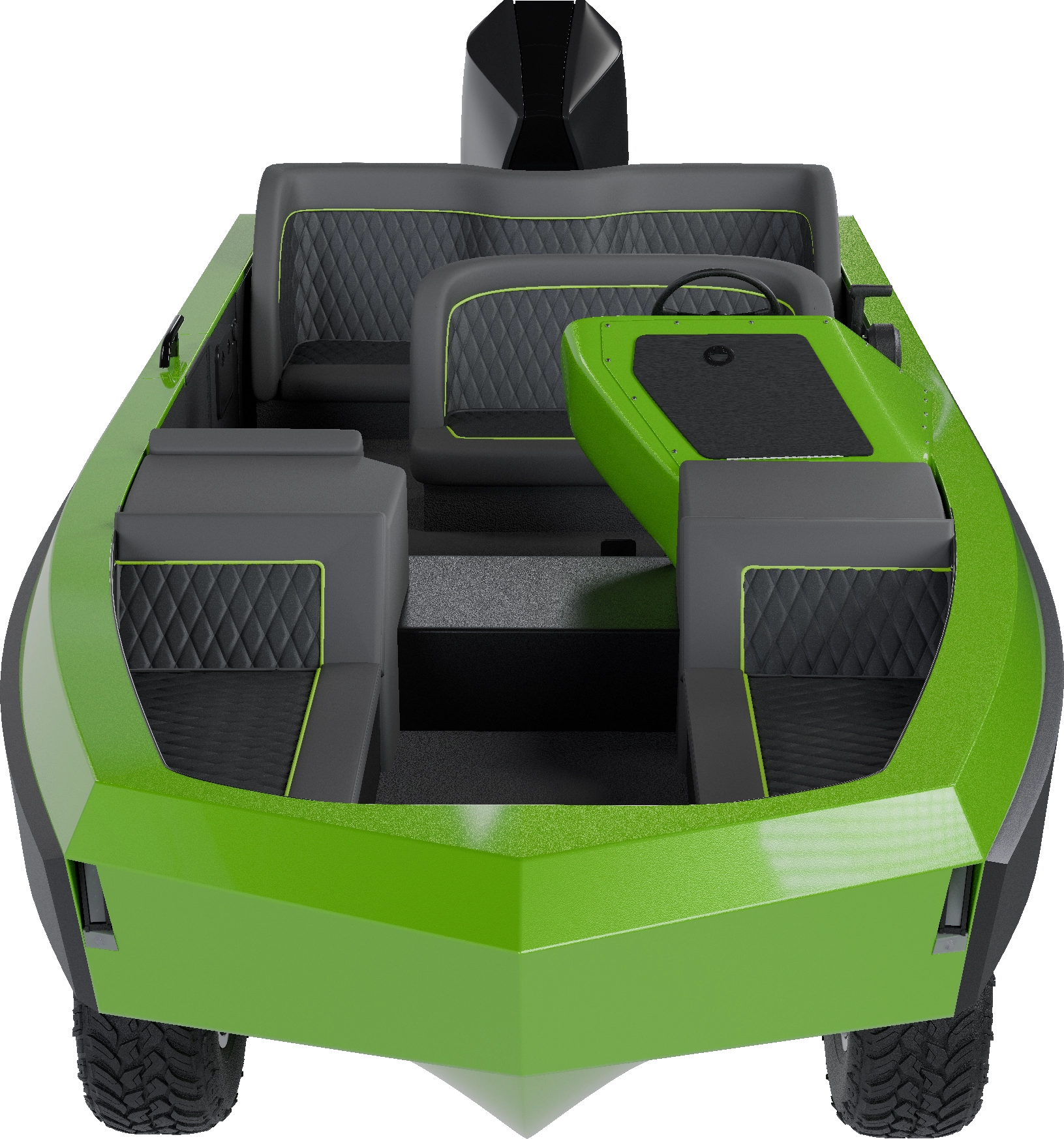 a cool refreshing mint green color amphibious Car for water & land