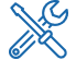 blue color mechanical screw icon